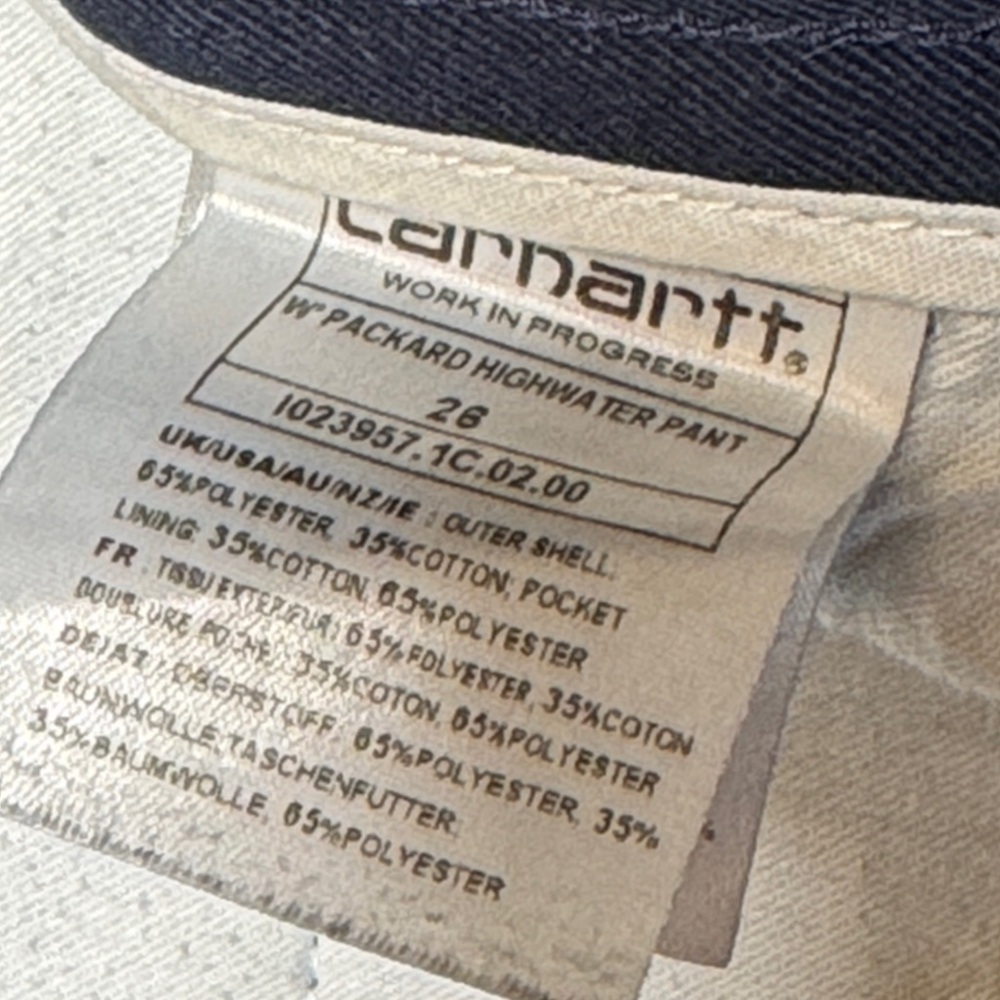 CARHARTT WIP Women's Packard Highwater Pants Navy Blue LC Relaxed Straight 28‎ - Picture 7 of 16